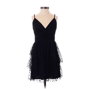 Abercrombie & Fitch Womens Tiered Swiss Dot Tulle Dress XS Wednesday Goth Grunge